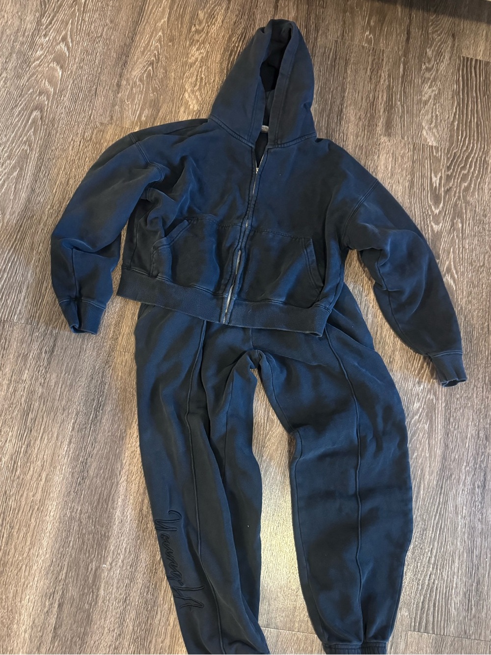 YoungLA Black Zip-Up Hoodie and sweatpants